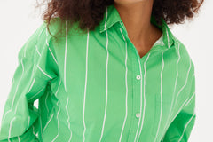Chiara Shirt - Wide Stripe Verde/White