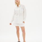 White cotton Chiara button-up shirt - classic relaxed fit