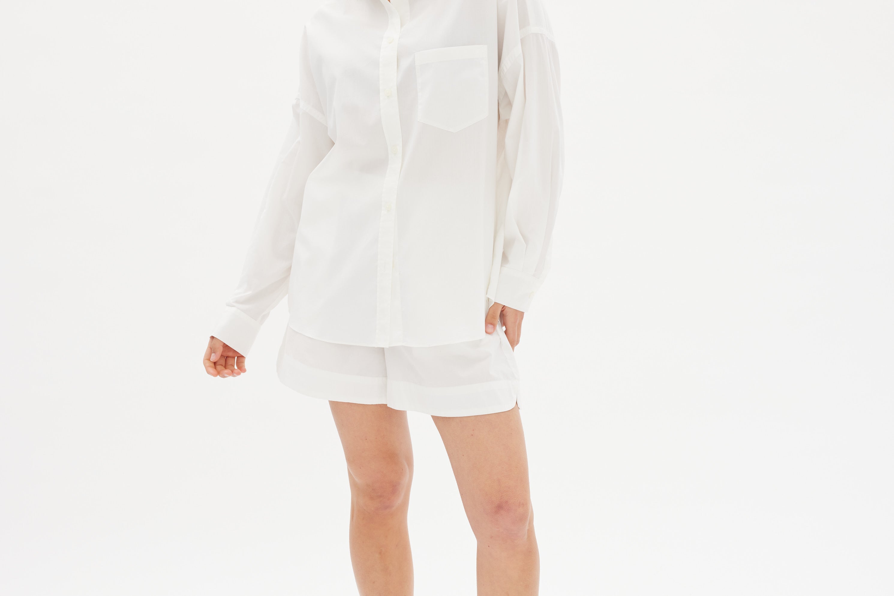 White cotton Chiara button-up shirt - classic relaxed fit