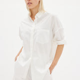 White cotton Chiara button-up shirt - classic relaxed fit