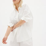 White cotton Chiara button-up shirt - classic relaxed fit