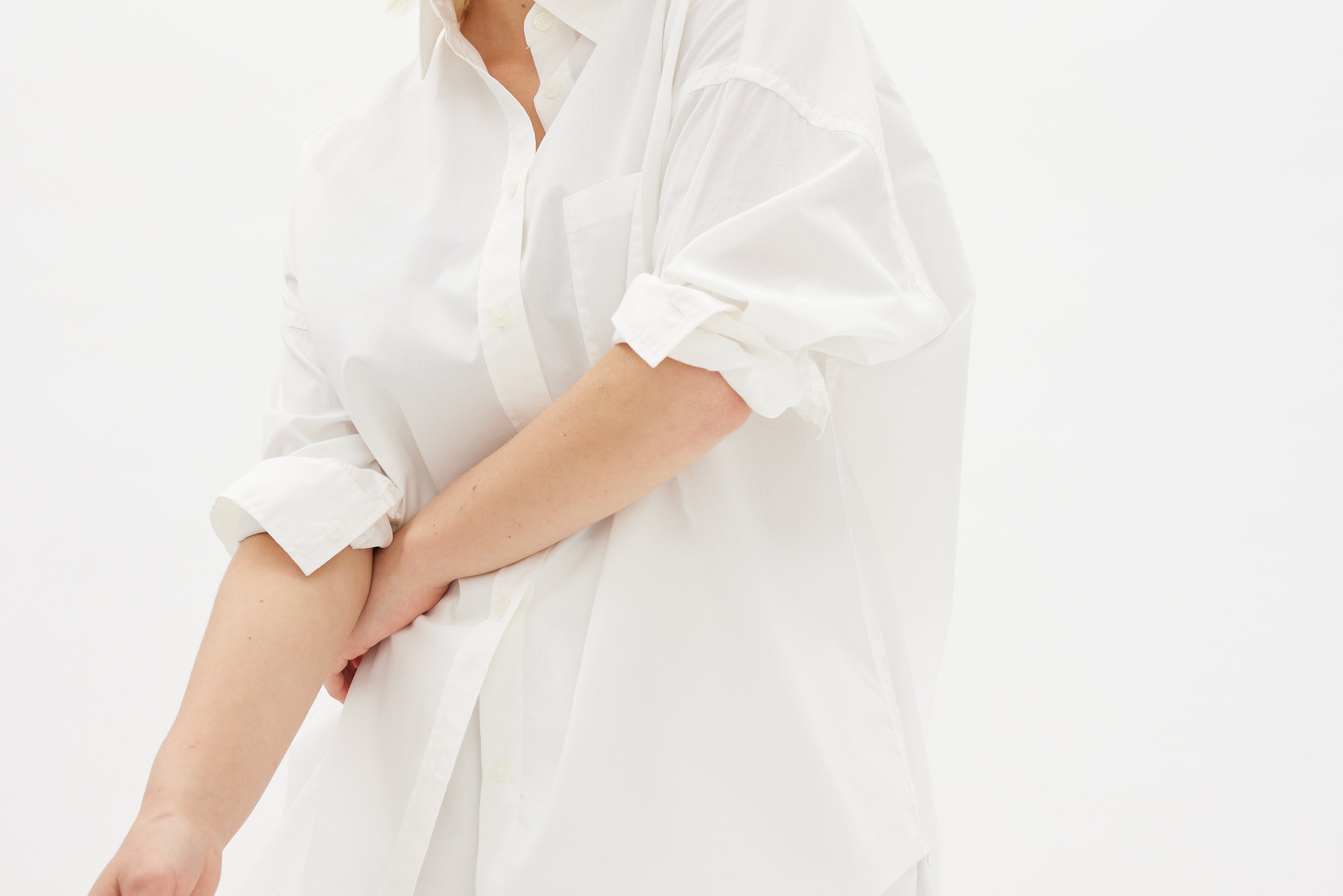 White cotton Chiara button-up shirt - classic relaxed fit