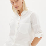 White cotton Chiara button-up shirt - classic relaxed fit
