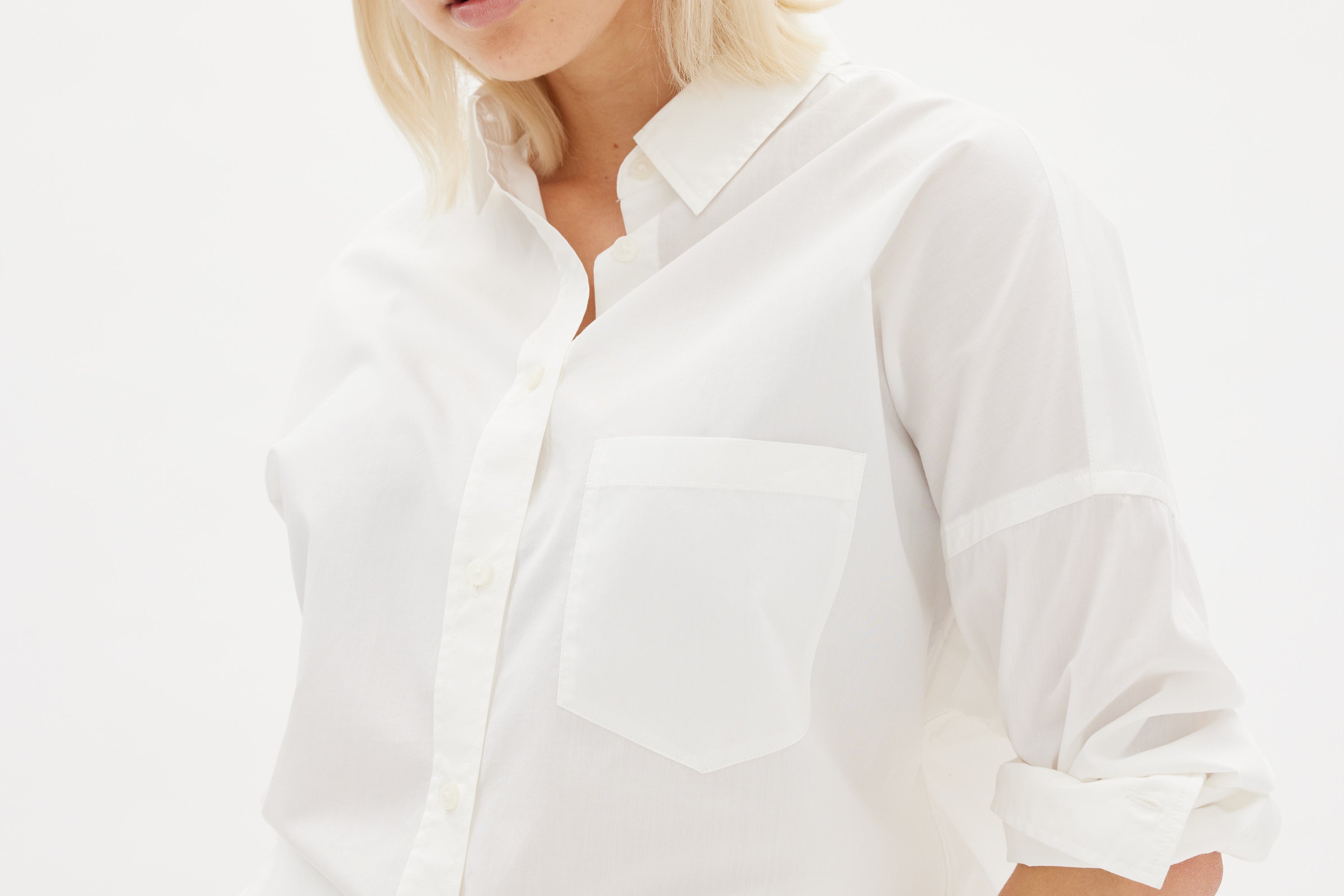 White cotton Chiara button-up shirt - classic relaxed fit
