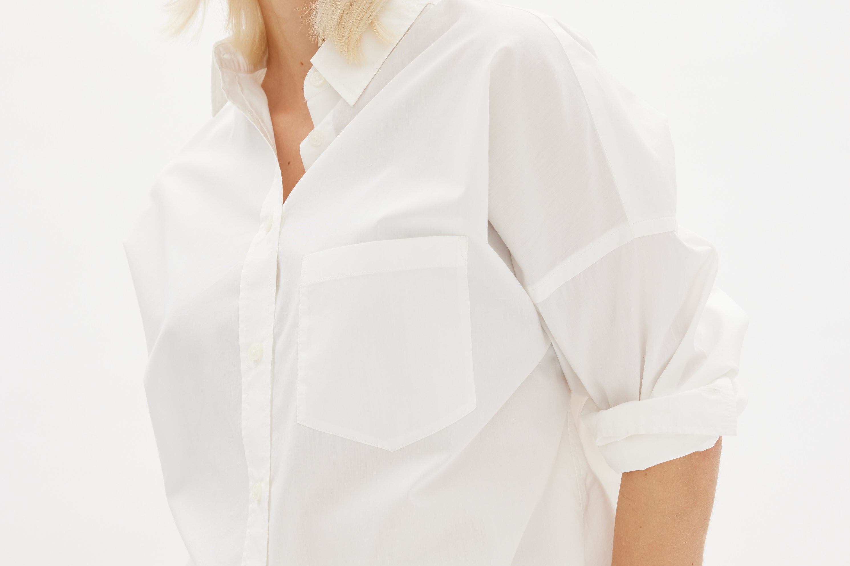 White cotton Chiara button-up shirt - classic relaxed fit