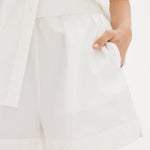 White cotton Chiara button-up shirt - classic relaxed fit