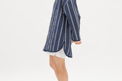 Parker Quilted Stripes Jacket - Navy/White - Apparel