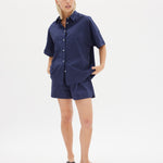 The Chiara Short Sleeve Shirt - Navy - Apparel