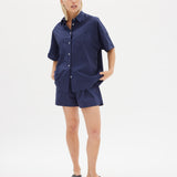 The Chiara Short Sleeve Shirt - Navy - Apparel