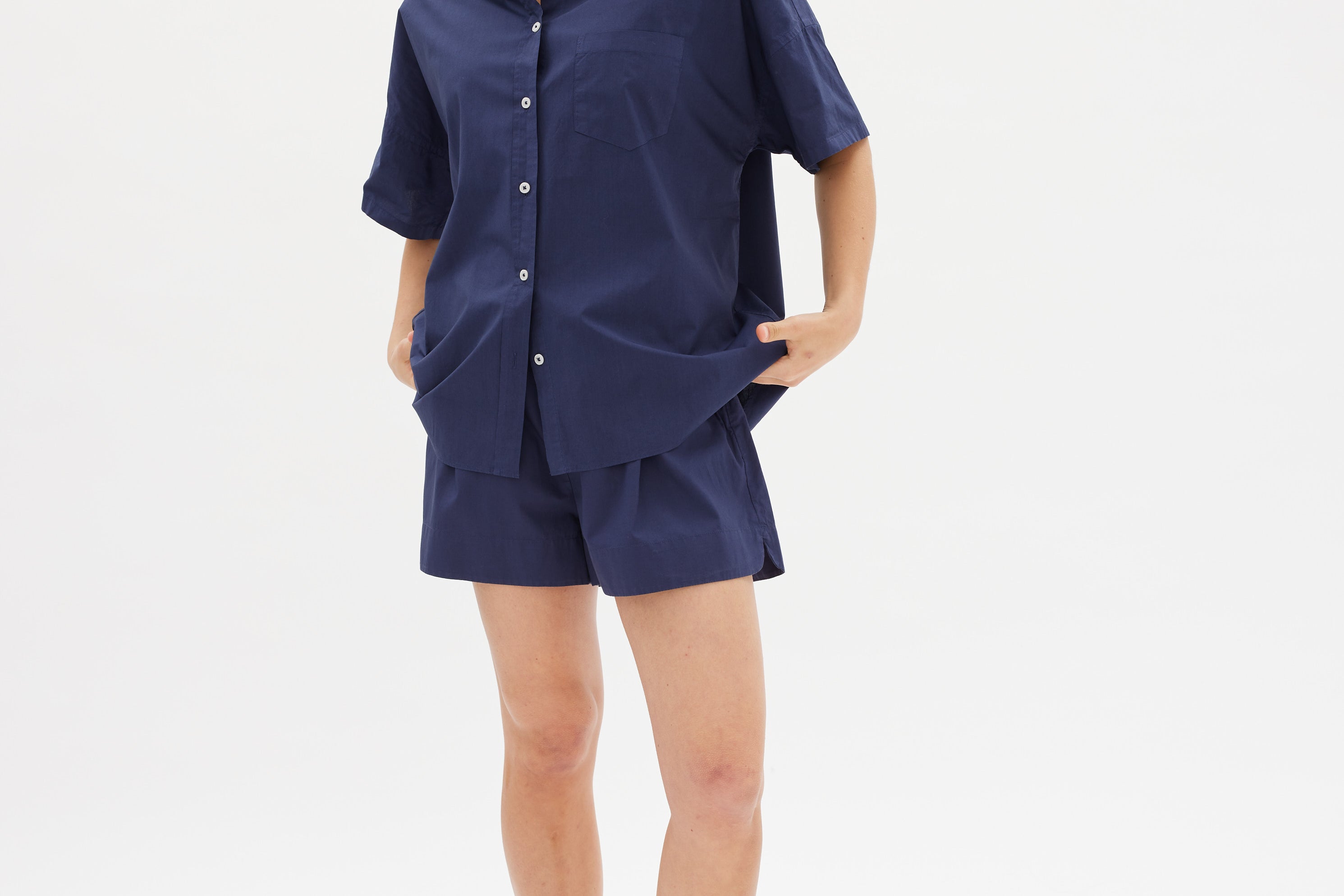 The Chiara Short Sleeve Shirt - Navy - Apparel