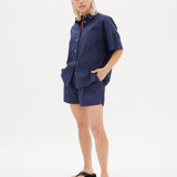 The Chiara Short Sleeve Shirt - Navy - Apparel