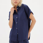 The Chiara Short Sleeve Shirt - Navy - Apparel