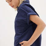 The Chiara Short Sleeve Shirt - Navy - Apparel