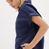 The Chiara Short Sleeve Shirt - Navy - Apparel