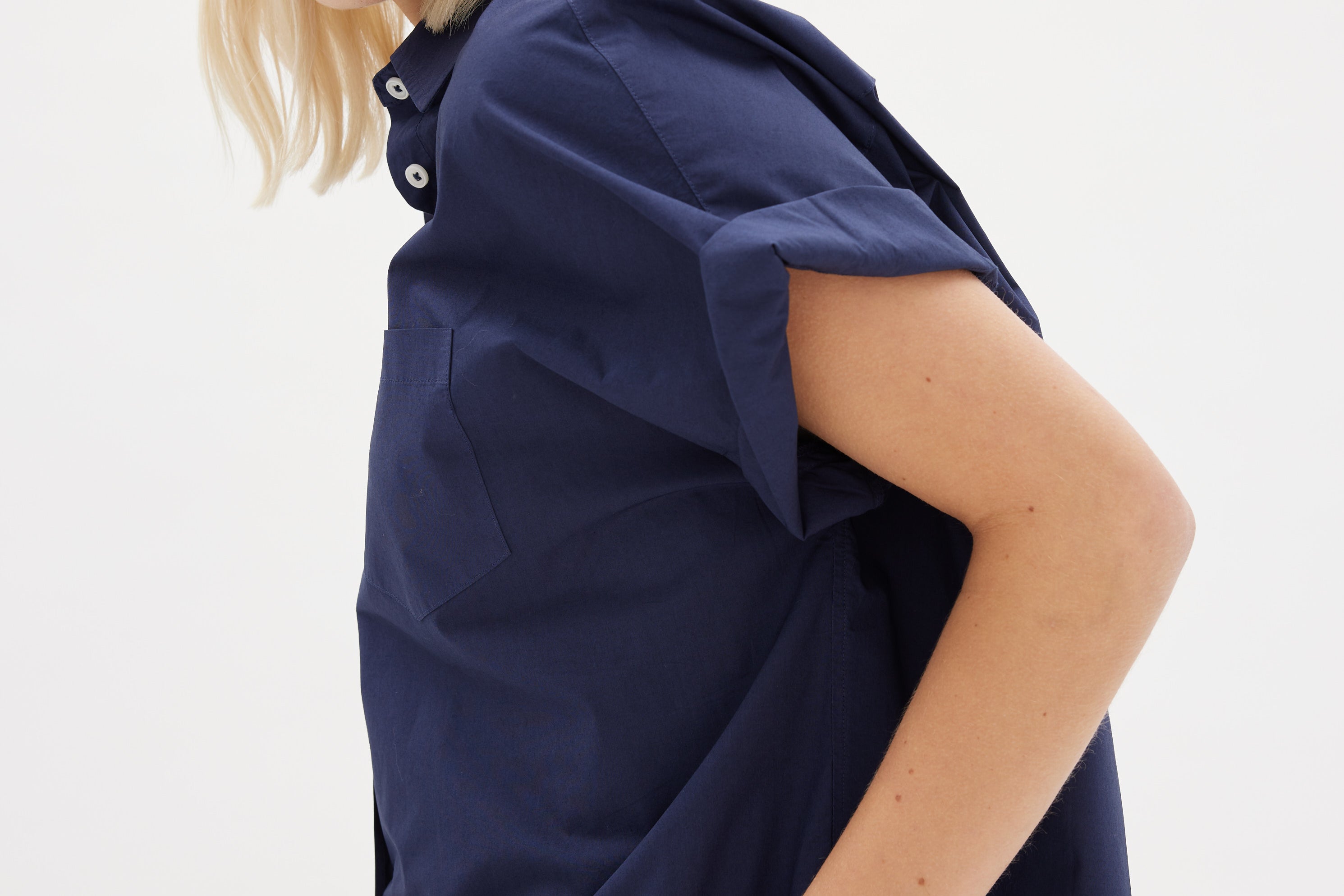 The Chiara Short Sleeve Shirt - Navy - Apparel