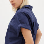 The Chiara Short Sleeve Shirt - Navy - Apparel