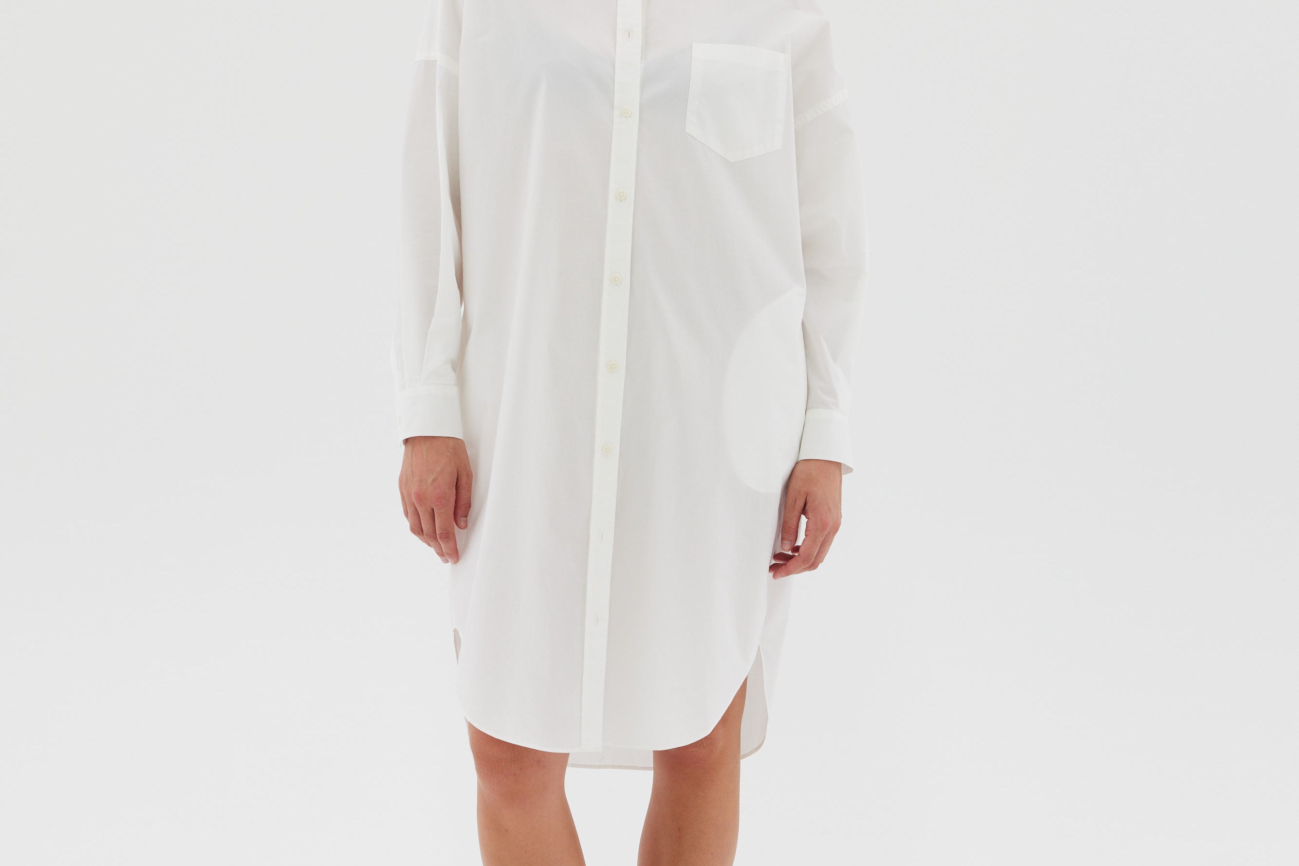 The Chiara Shirt Dress - White - Apparel