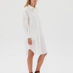 The Chiara Shirt Dress - White - Apparel
