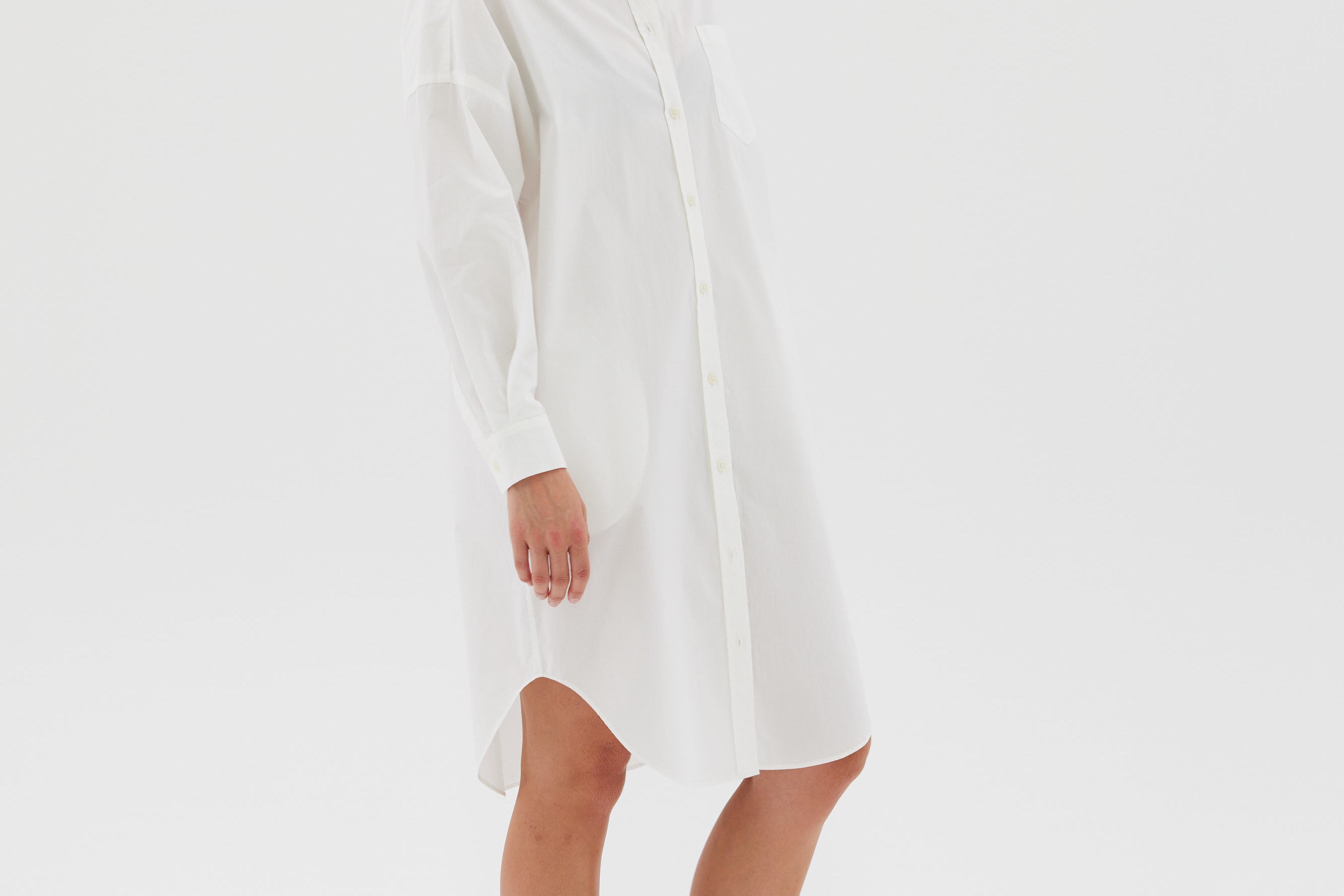 The Chiara Shirt Dress - White - Apparel