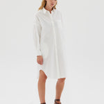 The Chiara Shirt Dress - White - Apparel