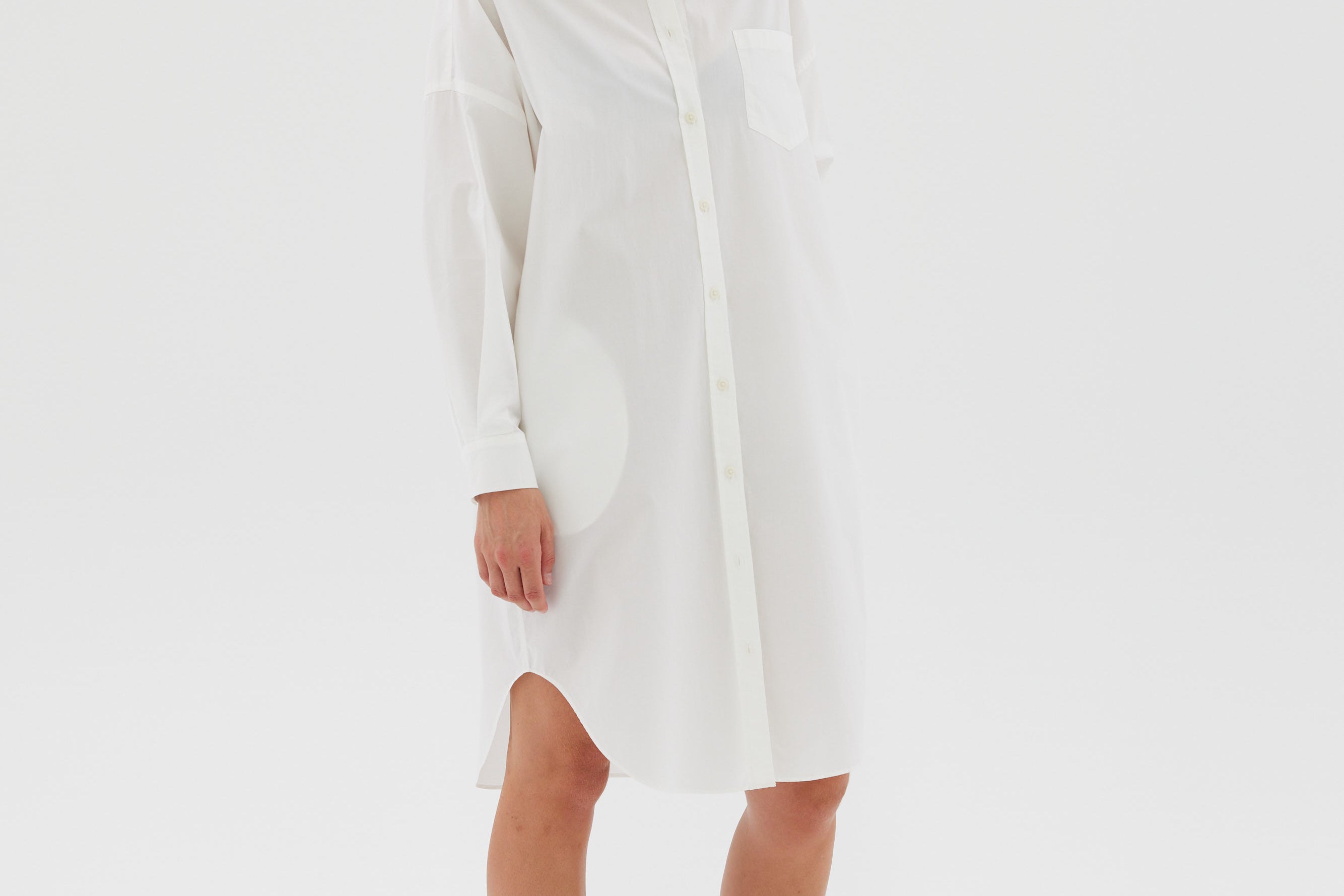 The Chiara Shirt Dress - White - Apparel
