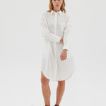 The Chiara Shirt Dress - White - Apparel