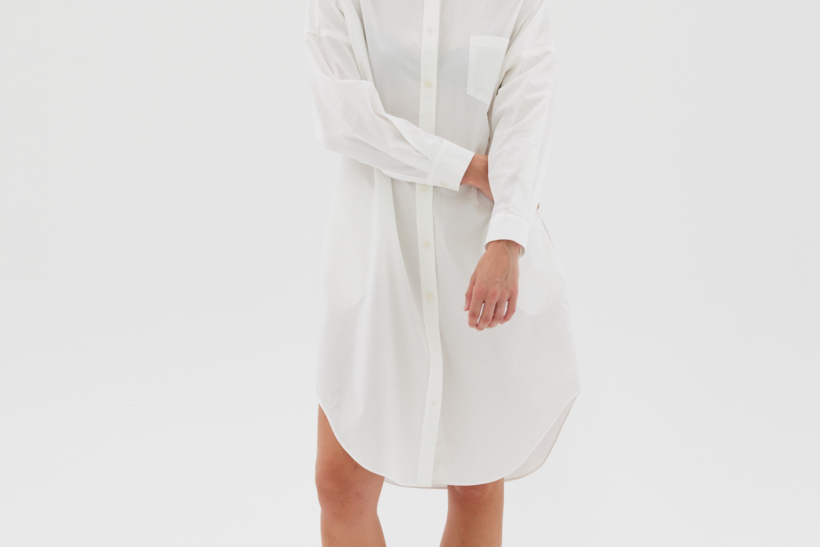 The Chiara Shirt Dress - White - Apparel