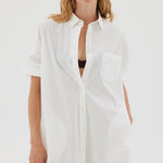 The Chiara Shirt Dress - White - Apparel