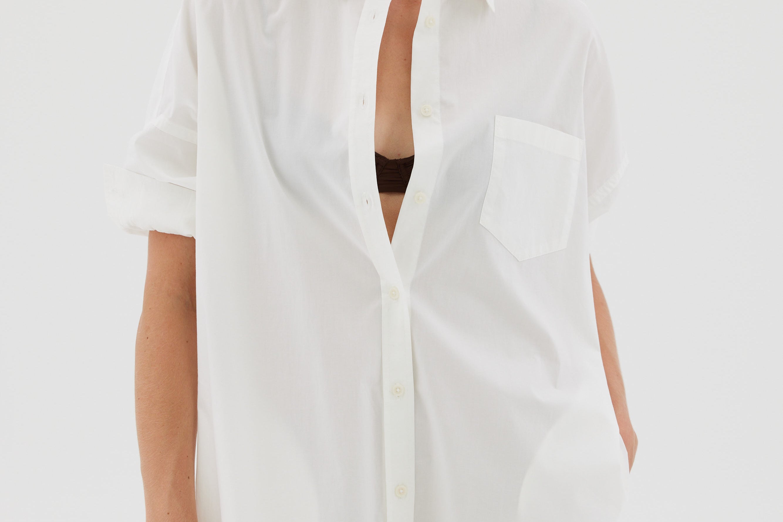 The Chiara Shirt Dress - White - Apparel