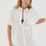 The Chiara Shirt Dress - White - Apparel