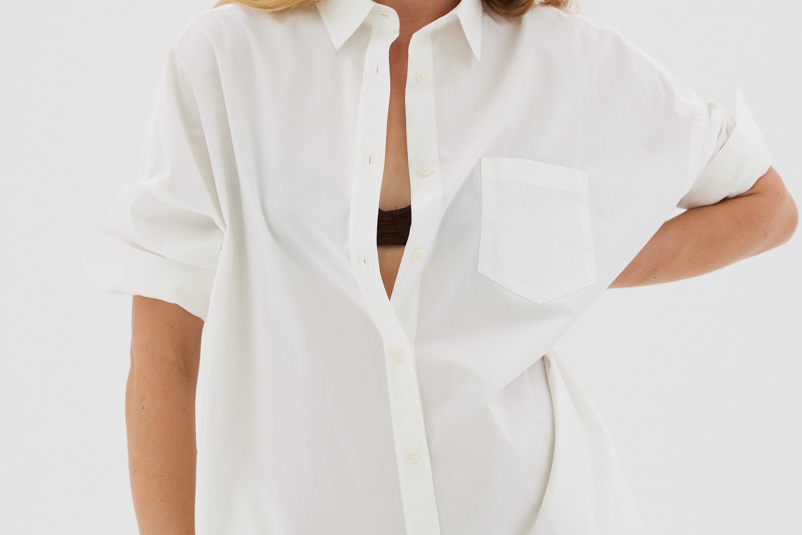 The Chiara Shirt Dress - White - Apparel