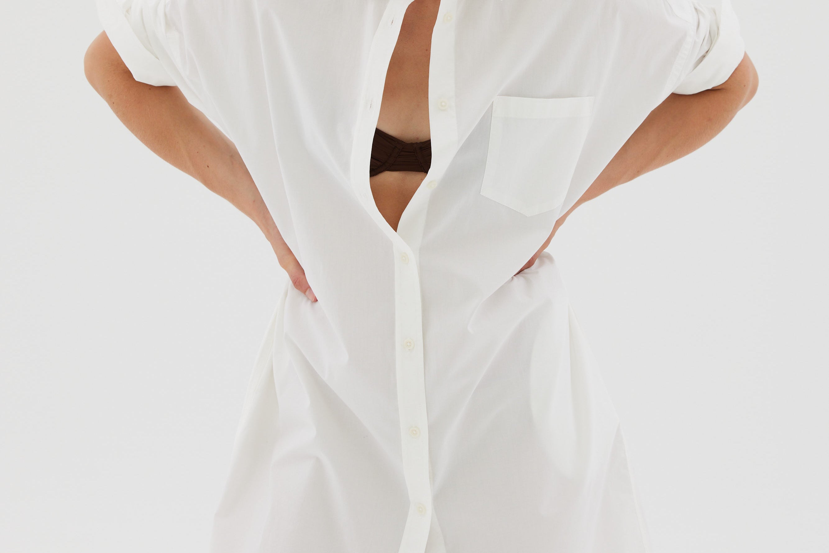 The Chiara Shirt Dress - White - Apparel