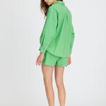 Light verde cotton Chiara button-up shirt with relaxed fit
