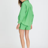 Light verde cotton Chiara button-up shirt with relaxed fit