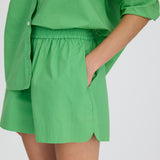 Light verde cotton Chiara Shorts with elastic waist and pockets