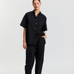 The Chiara Short Sleeve Shirt - Black - Apparel