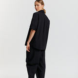 The Chiara Short Sleeve Shirt - Black - Apparel