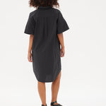 Chiara Short Sleeve Shirt Dress - Black - Dresses