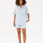 Chiara Mid Length Short - Powder Blue/White