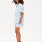 Chiara Mid Length Short - Powder Blue/White