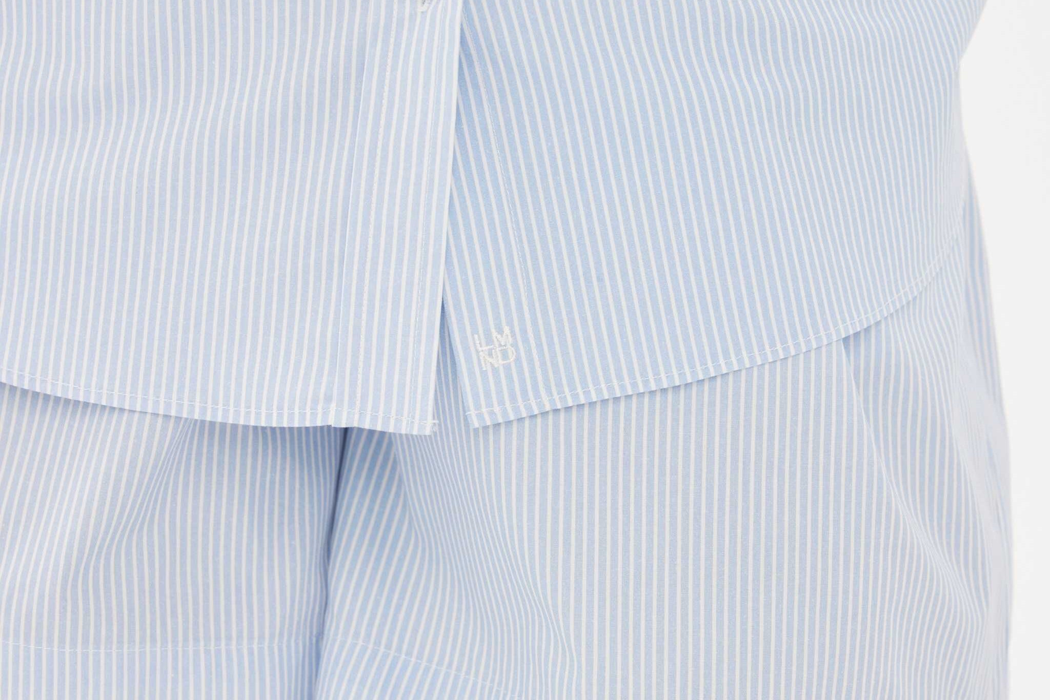 Chiara Mid Length Short - Powder Blue/White