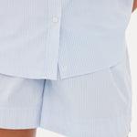 Chiara Mid Length Short - Powder Blue/White