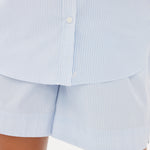 Chiara Short Sleeve Shirt - Powder Blue/White - Apparel