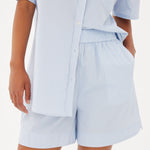 Chiara Mid Length Short - Powder Blue/White