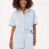 Chiara Mid Length Short - Powder Blue/White