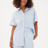 Chiara Mid Length Short - Powder Blue/White