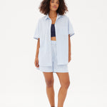 Chiara Mid Length Short - Powder Blue/White