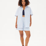 Chiara Mid Length Short - Powder Blue/White