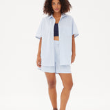 Chiara Mid Length Short - Powder Blue/White