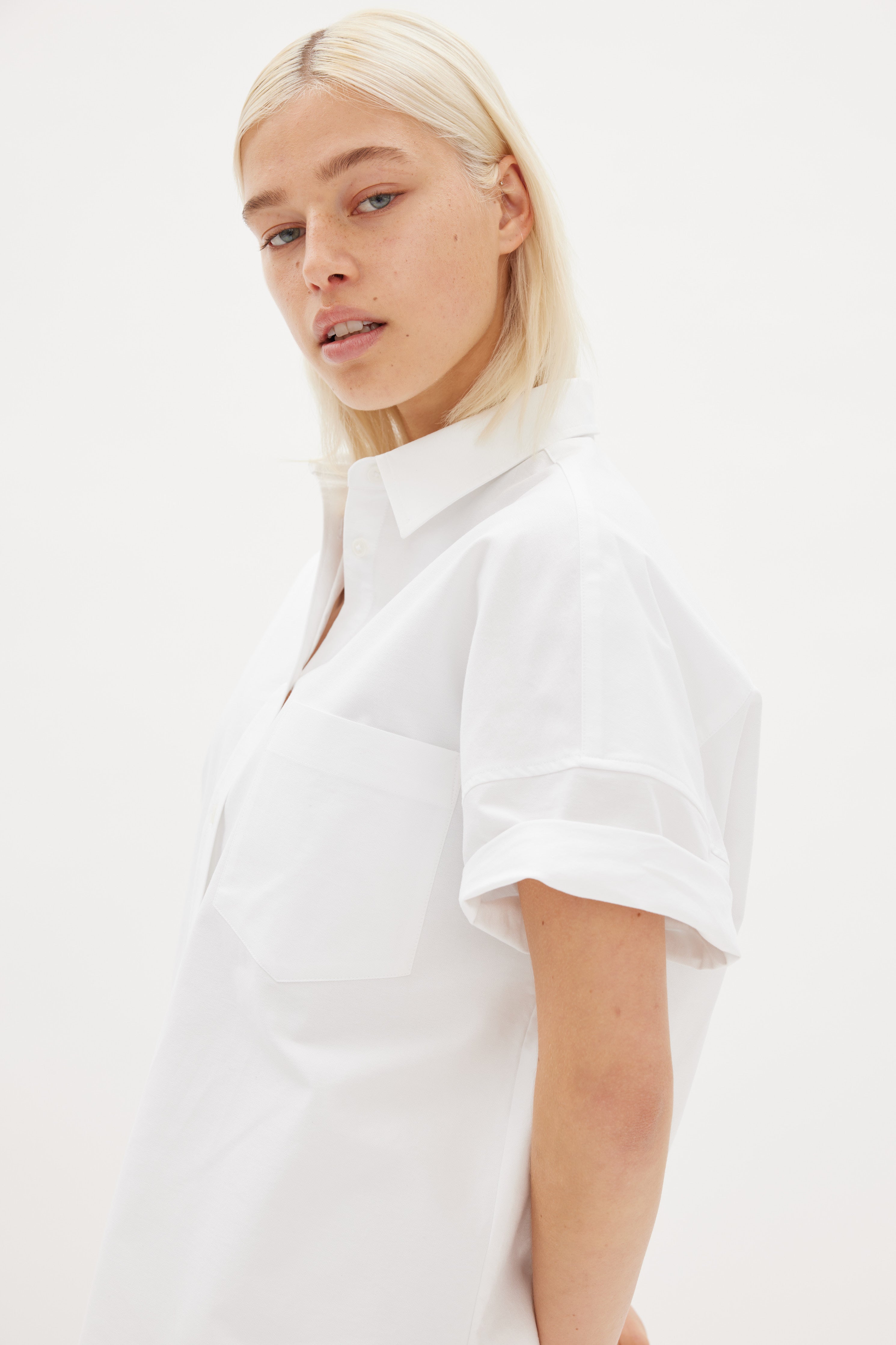 The Chiara Short Sleeve Shirt - Oxford White – LMND